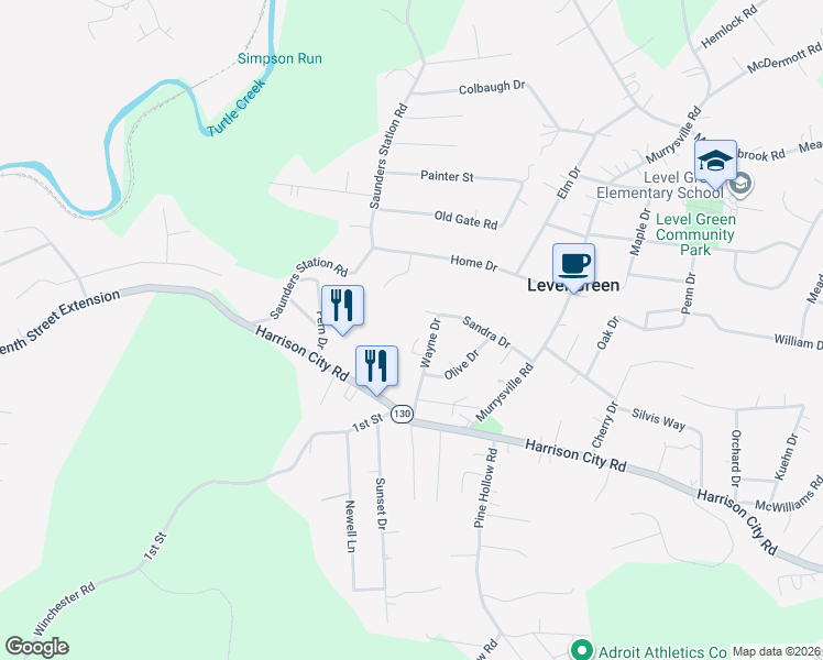 map of restaurants, bars, coffee shops, grocery stores, and more near 112 Wayne Dr in Trafford