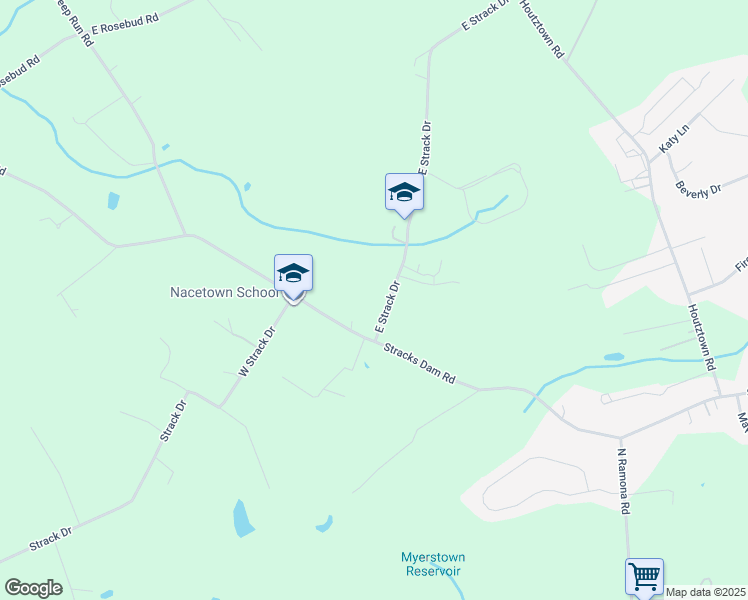 map of restaurants, bars, coffee shops, grocery stores, and more near 551 Stracks Dam Road in Myerstown
