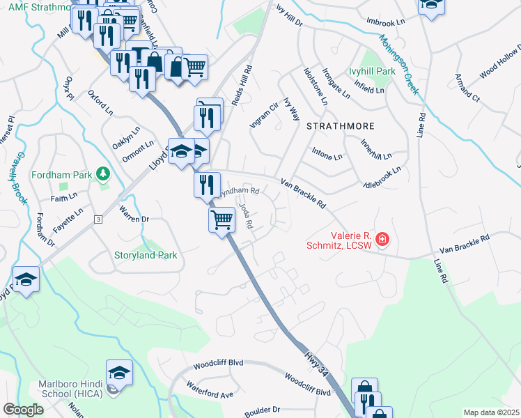 map of restaurants, bars, coffee shops, grocery stores, and more near 229 Perth Hill Ct in Matawan