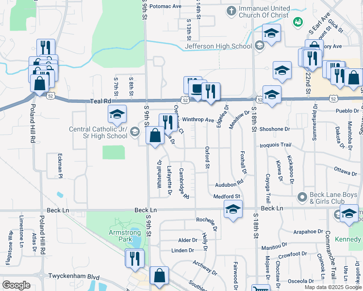 map of restaurants, bars, coffee shops, grocery stores, and more near 1045 Sarasota Drive in Lafayette