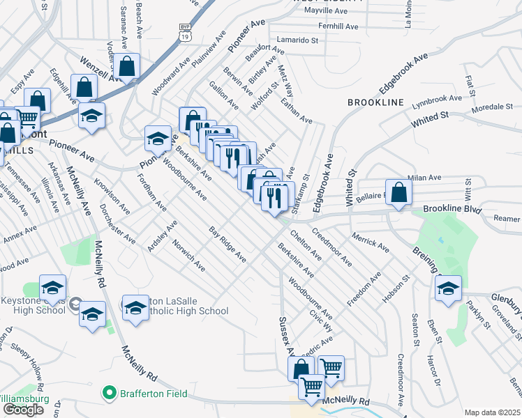 map of restaurants, bars, coffee shops, grocery stores, and more near 927 Berkshire Avenue in Pittsburgh