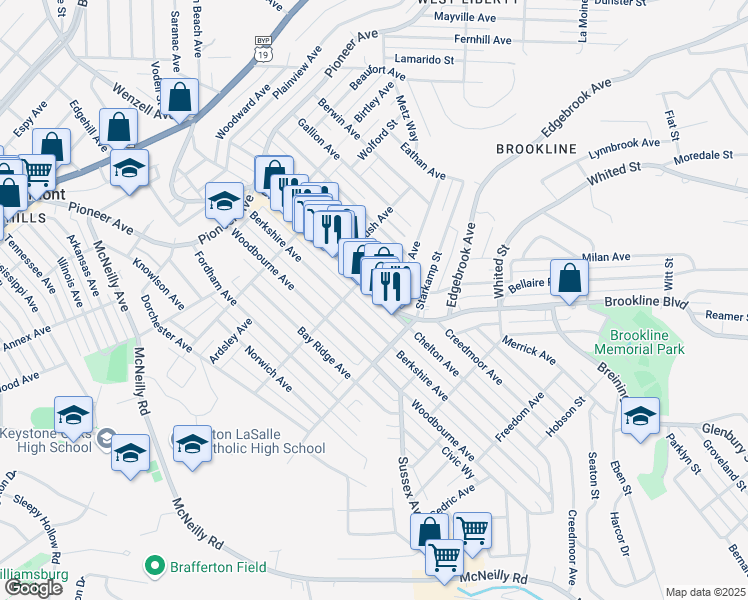 map of restaurants, bars, coffee shops, grocery stores, and more near 927 Berkshire Avenue in Pittsburgh