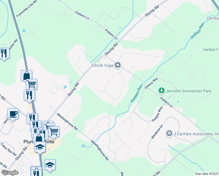 map of restaurants, bars, coffee shops, grocery stores, and more near 5764 Nash Drive in Pipersville