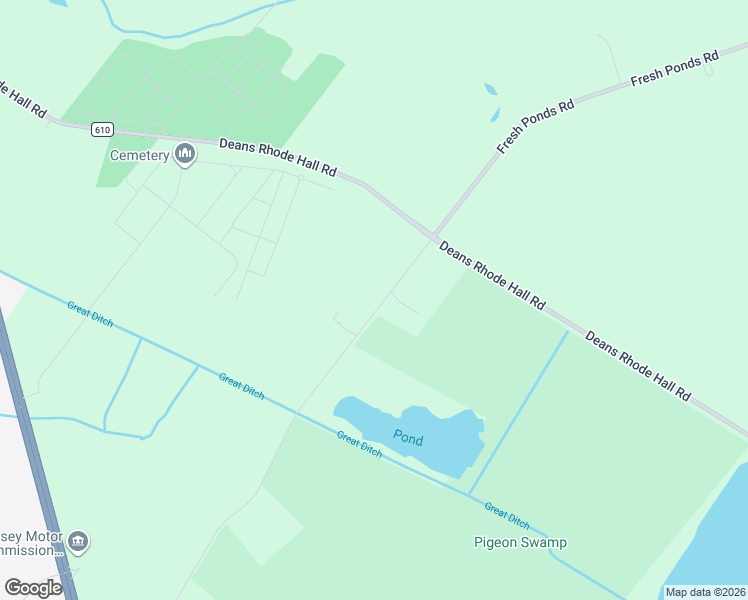 map of restaurants, bars, coffee shops, grocery stores, and more near 109 Fresh Ponds Road in Monroe Township