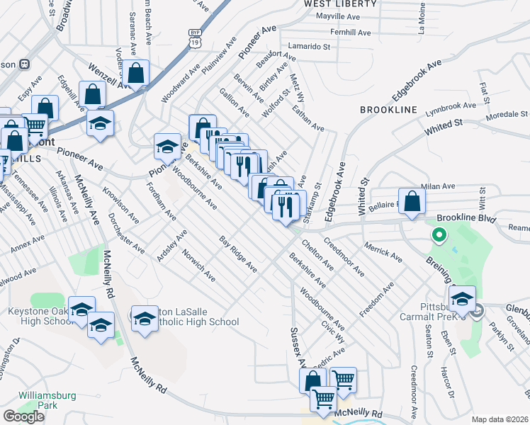 map of restaurants, bars, coffee shops, grocery stores, and more near 927 Berkshire Avenue in Pittsburgh
