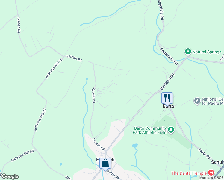 map of restaurants, bars, coffee shops, grocery stores, and more near 9 Westfield Drive in Barto