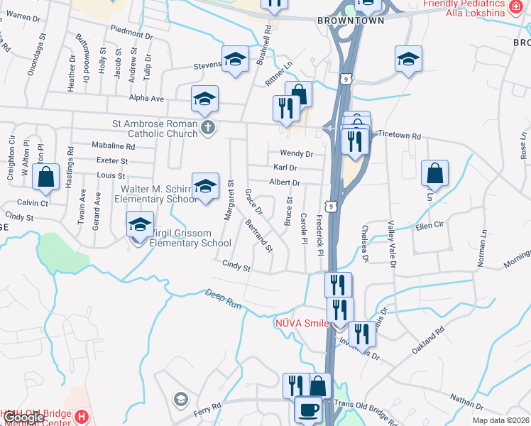 map of restaurants, bars, coffee shops, grocery stores, and more near 20 Island Drive in Old Bridge
