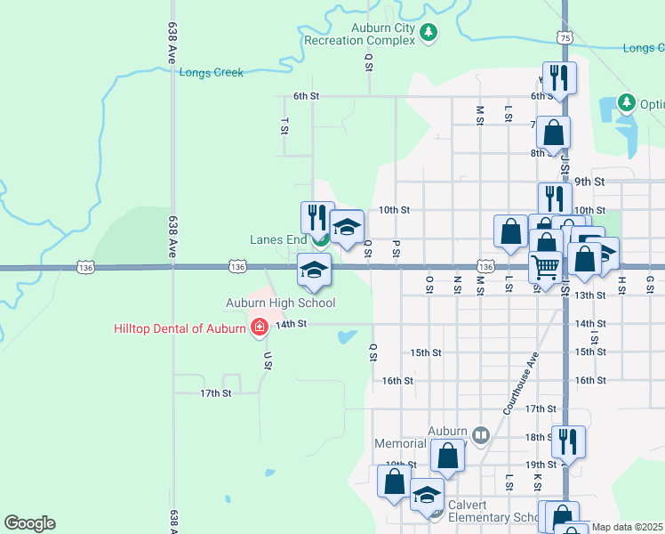 map of restaurants, bars, coffee shops, grocery stores, and more near 1829 Central Avenue in Auburn