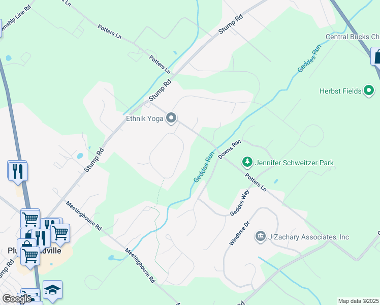 map of restaurants, bars, coffee shops, grocery stores, and more near 5659 Nash Drive in Pipersville