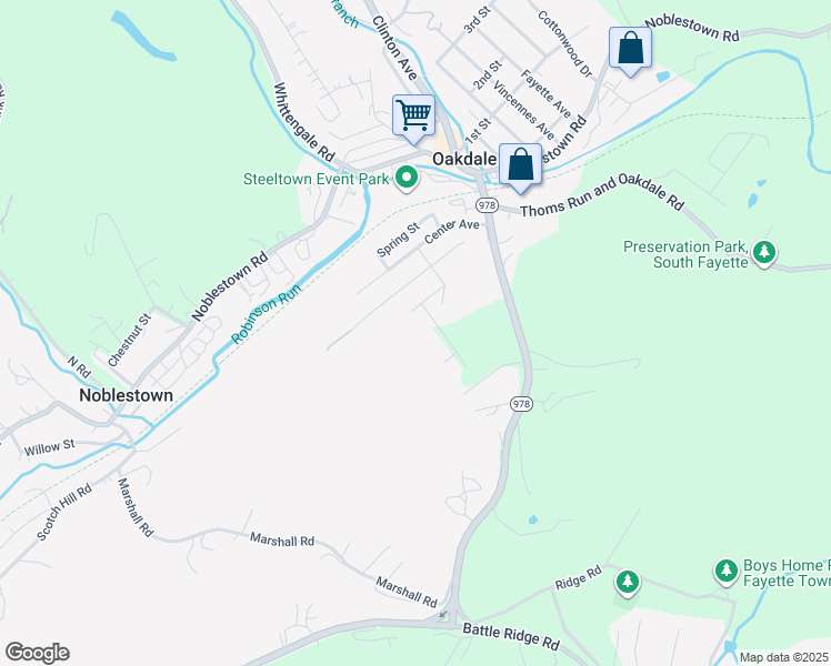 map of restaurants, bars, coffee shops, grocery stores, and more near 100 South Avenue in Oakdale