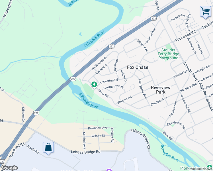 map of restaurants, bars, coffee shops, grocery stores, and more near 1154 Tuckerton Road in Reading