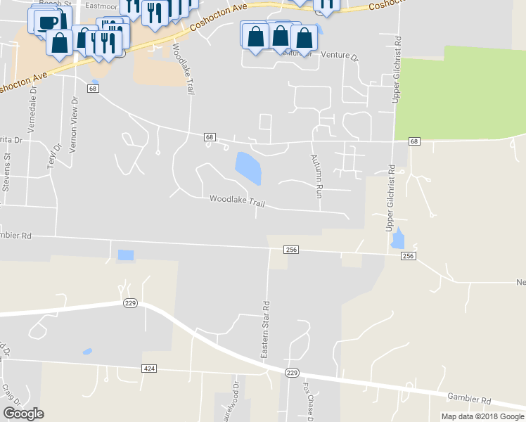 map of restaurants, bars, coffee shops, grocery stores, and more near 2 Longvue Court in Mount Vernon