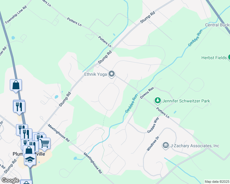 map of restaurants, bars, coffee shops, grocery stores, and more near 5668 Nash Drive in Pipersville