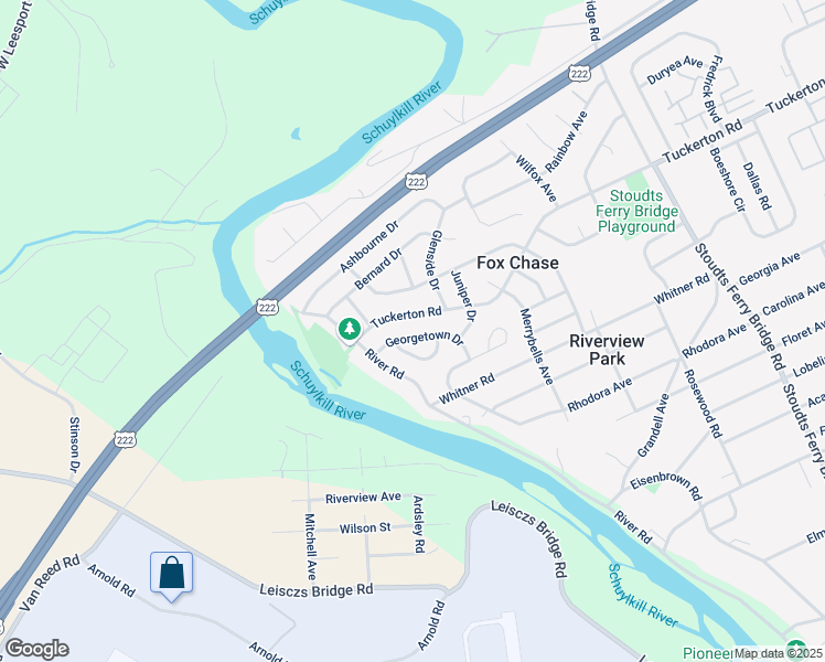 map of restaurants, bars, coffee shops, grocery stores, and more near 1134 Tuckerton Road in Reading