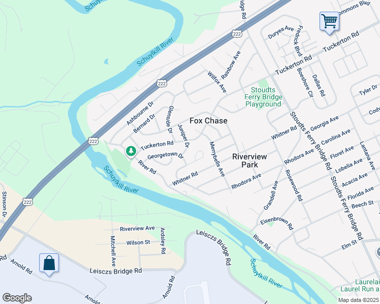 map of restaurants, bars, coffee shops, grocery stores, and more near 4107 Juniper Dr in Reading