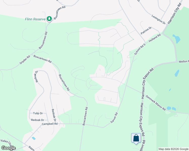 map of restaurants, bars, coffee shops, grocery stores, and more near 1030 Blackthorne Drive in Jeannette