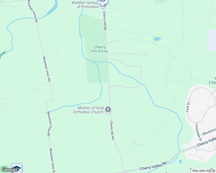 map of restaurants, bars, coffee shops, grocery stores, and more near 2 Cherry Brook Drive in Princeton