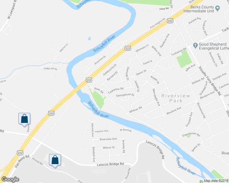 map of restaurants, bars, coffee shops, grocery stores, and more near 1154 Tuckerton Road in Reading