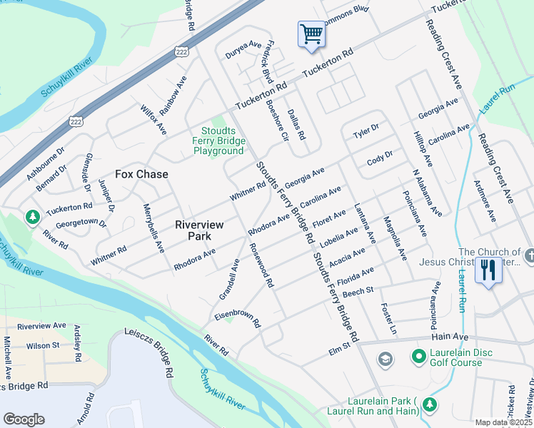 map of restaurants, bars, coffee shops, grocery stores, and more near 844 Grandell Avenue in Reading