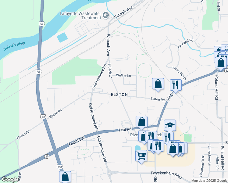 map of restaurants, bars, coffee shops, grocery stores, and more near 2334 South Beck Lane in Lafayette