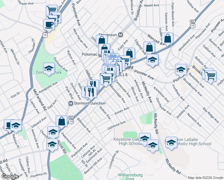 map of restaurants, bars, coffee shops, grocery stores, and more near 2971 West Liberty Avenue in Pittsburgh
