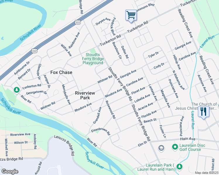 map of restaurants, bars, coffee shops, grocery stores, and more near 849 Grandell Avenue in Reading