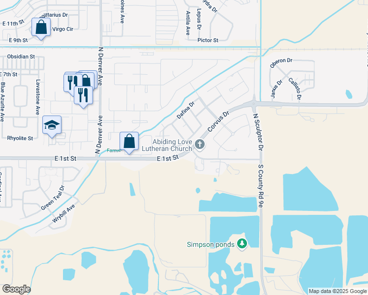 map of restaurants, bars, coffee shops, grocery stores, and more near 109 Carina Circle in Loveland