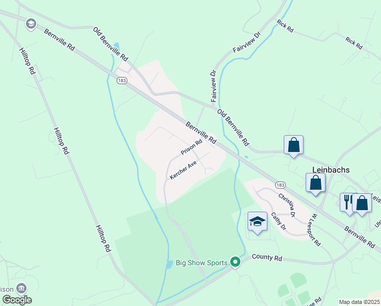 map of restaurants, bars, coffee shops, grocery stores, and more near 524 Prison Rd in Leesport