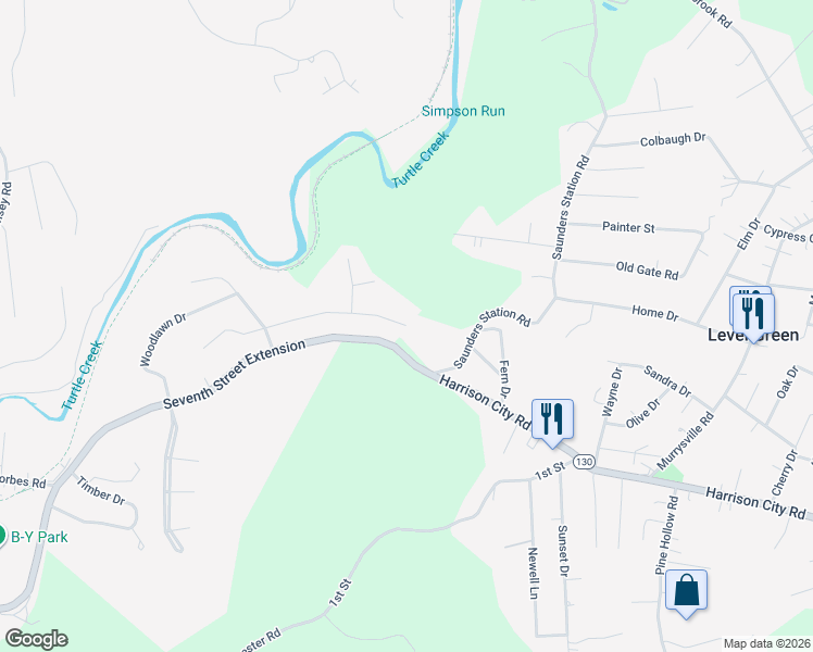 map of restaurants, bars, coffee shops, grocery stores, and more near 142 Bradford Square Drive in Trafford