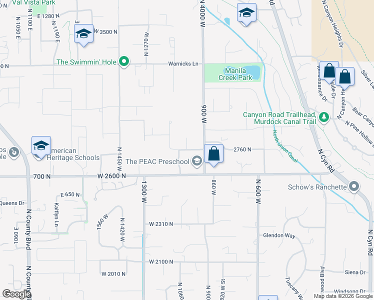 map of restaurants, bars, coffee shops, grocery stores, and more near 472 West 2760 North in Pleasant Grove