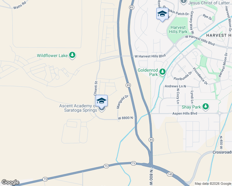 map of restaurants, bars, coffee shops, grocery stores, and more near Mountain View Road in Saratoga Springs
