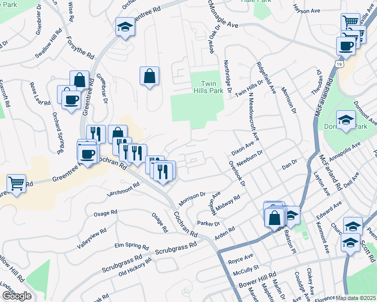 map of restaurants, bars, coffee shops, grocery stores, and more near 178 Jamestown Drive in Pittsburgh