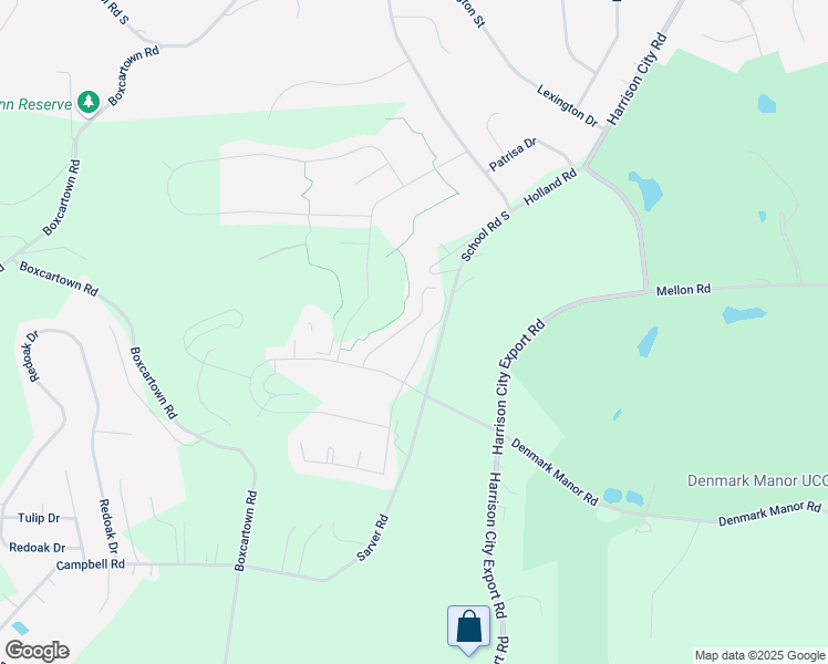 map of restaurants, bars, coffee shops, grocery stores, and more near 1007 Augusta Lane in Jeannette