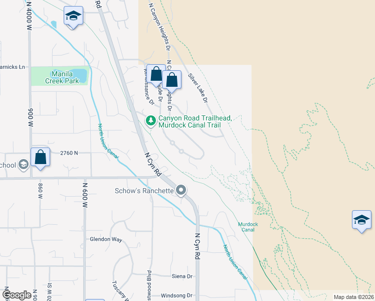 map of restaurants, bars, coffee shops, grocery stores, and more near 8896 Cottage Canyon Drive in Cedar Hills