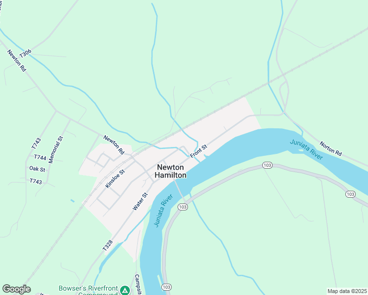 map of restaurants, bars, coffee shops, grocery stores, and more near 34 Market Street in McVeytown