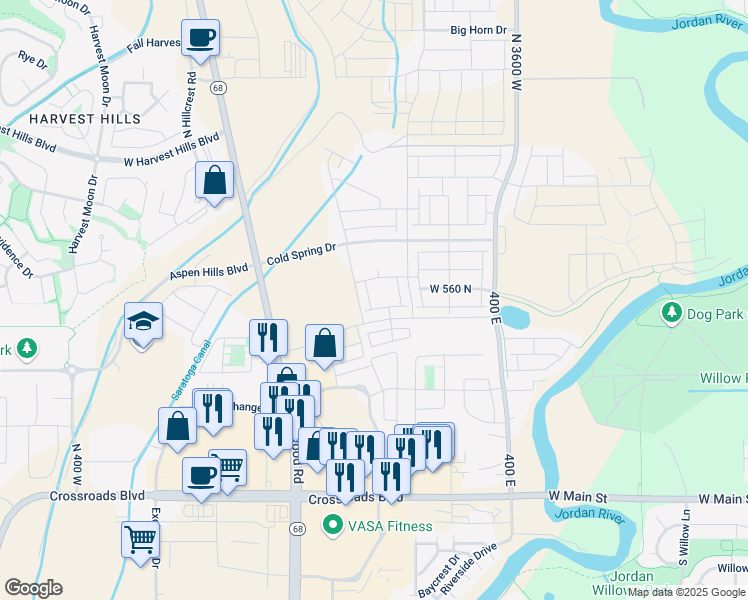 map of restaurants, bars, coffee shops, grocery stores, and more near 156 Carbonell Way in Saratoga Springs