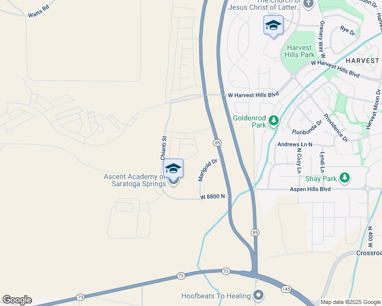 map of restaurants, bars, coffee shops, grocery stores, and more near Mountain View Road in Saratoga Springs