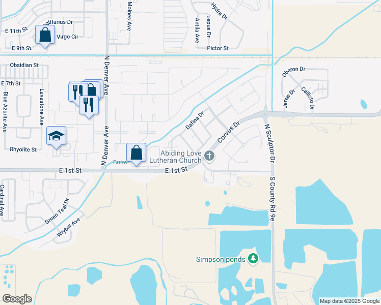map of restaurants, bars, coffee shops, grocery stores, and more near 109 Carina Circle in Loveland