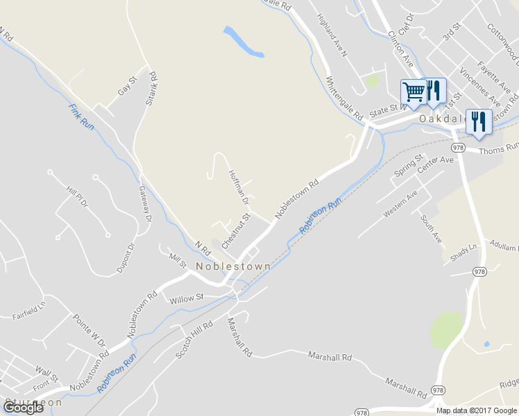 map of restaurants, bars, coffee shops, grocery stores, and more near 1104 Hoffman Drive in Oakdale