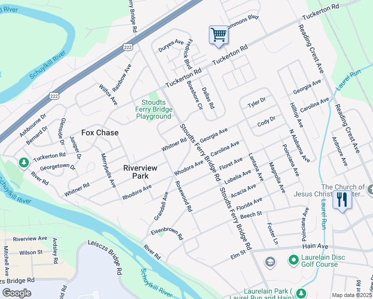 map of restaurants, bars, coffee shops, grocery stores, and more near 823 Grandell Avenue in Reading