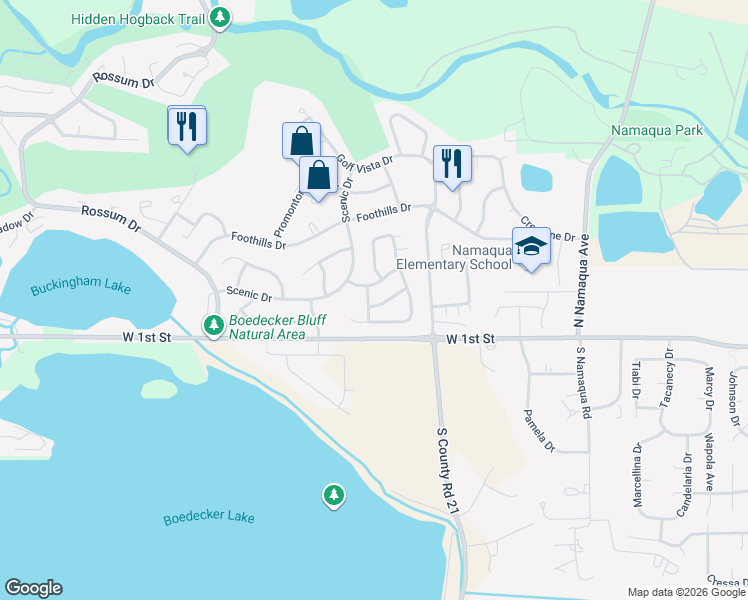 map of restaurants, bars, coffee shops, grocery stores, and more near 4131 Montmorency Place in Loveland