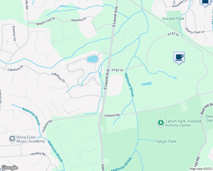 map of restaurants, bars, coffee shops, grocery stores, and more near Laurel Avenue & Satinwood Drive in Middletown