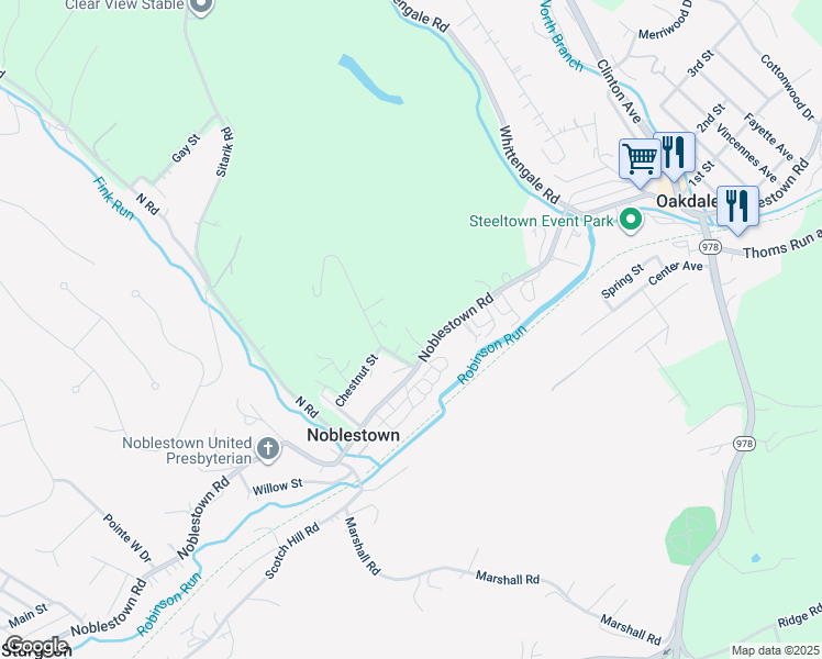 map of restaurants, bars, coffee shops, grocery stores, and more near 1104 Hoffman Drive in Oakdale