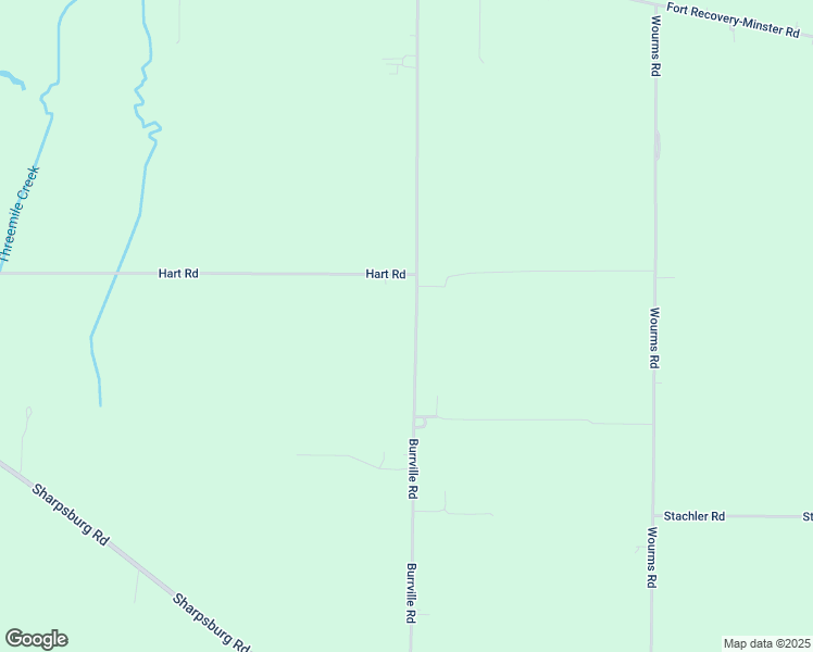 map of restaurants, bars, coffee shops, grocery stores, and more near 1445 Burrville Road in Fort Recovery