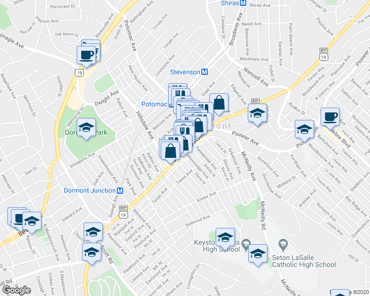 map of restaurants, bars, coffee shops, grocery stores, and more near 2934 West Liberty Avenue in Pittsburgh