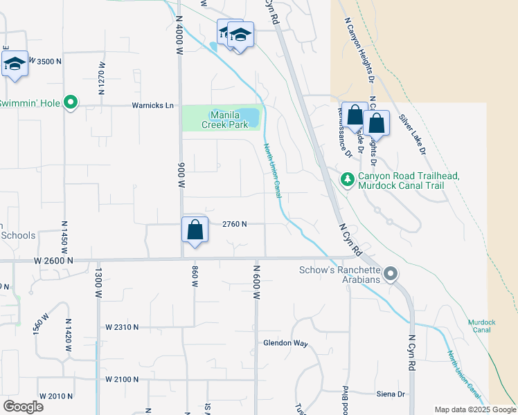 map of restaurants, bars, coffee shops, grocery stores, and more near 2837 North 550 West in Pleasant Grove
