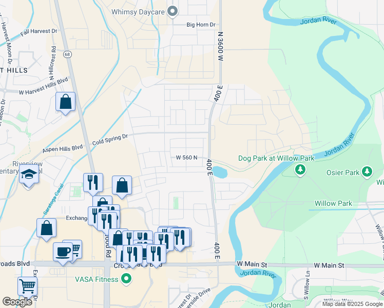 map of restaurants, bars, coffee shops, grocery stores, and more near 3788 West 560 North in Lehi