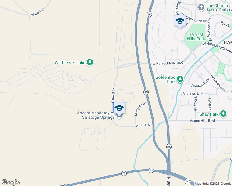 map of restaurants, bars, coffee shops, grocery stores, and more near 1787 North Festive Way in Eagle Mountain