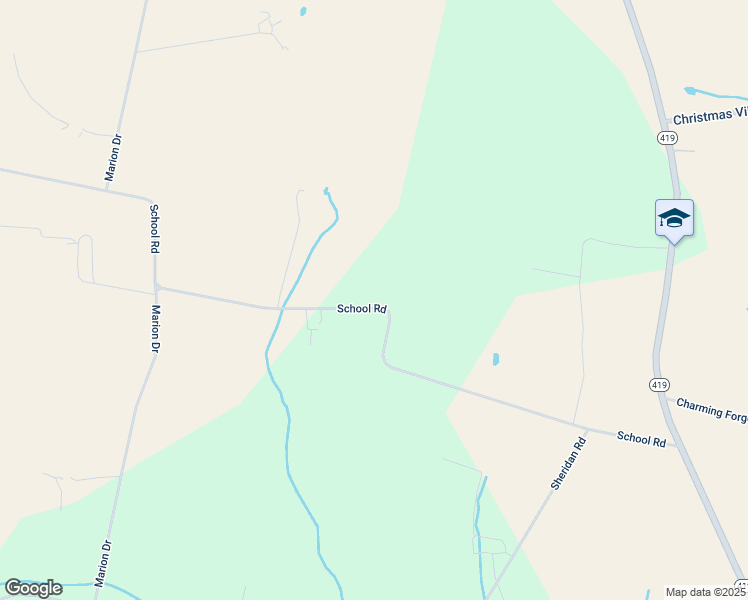 map of restaurants, bars, coffee shops, grocery stores, and more near 233 School Road in Womelsdorf