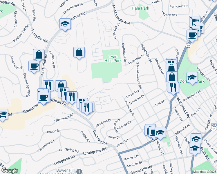 map of restaurants, bars, coffee shops, grocery stores, and more near 930 Margarite Drive in Pittsburgh